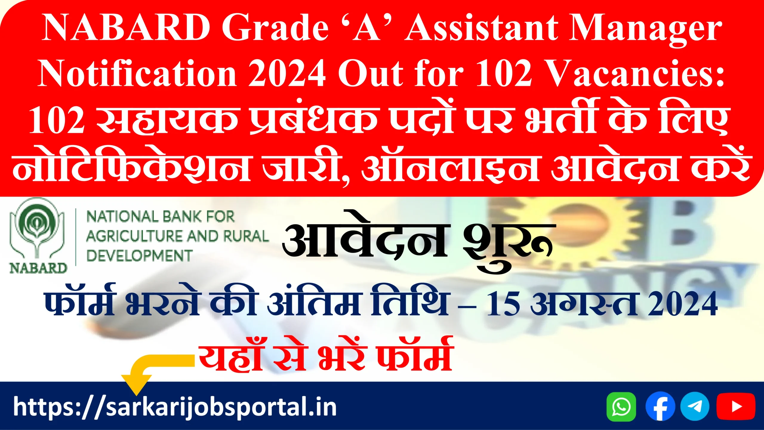 NABARD Grade A Notification 2024 Out for 102 Vacancies