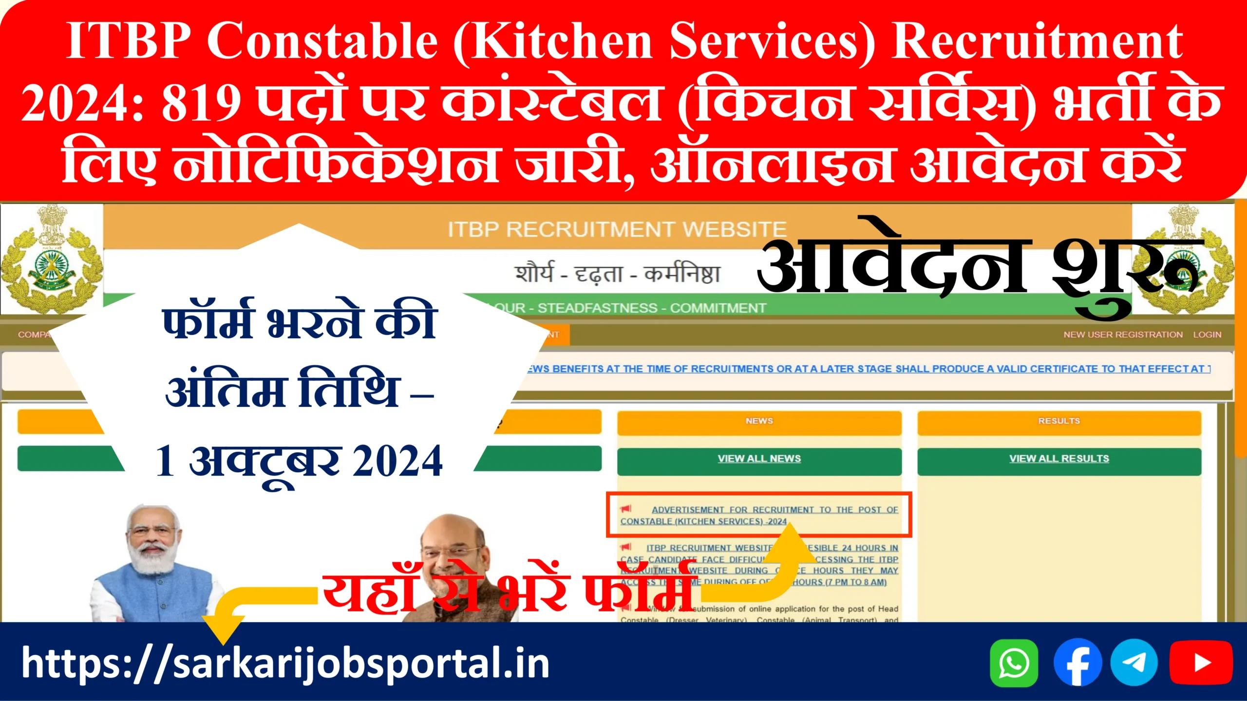 ITBP Constable (Kitchen Services) Recruitment 2024