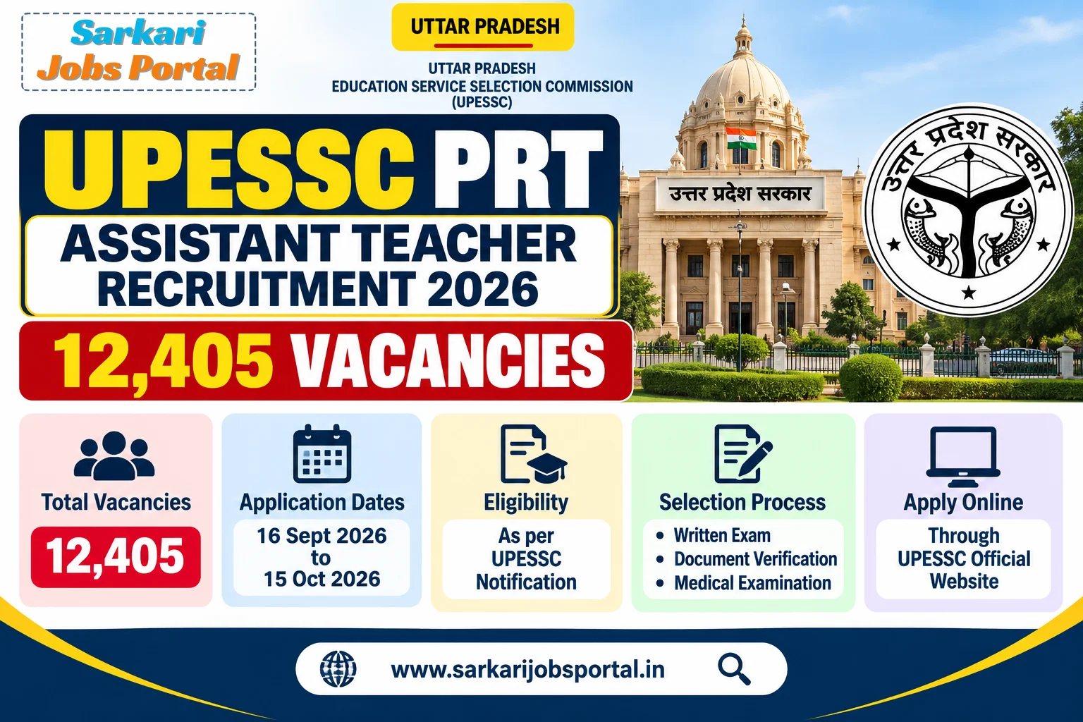 UPESSC PRT Assistant Teacher Recruitment 2026